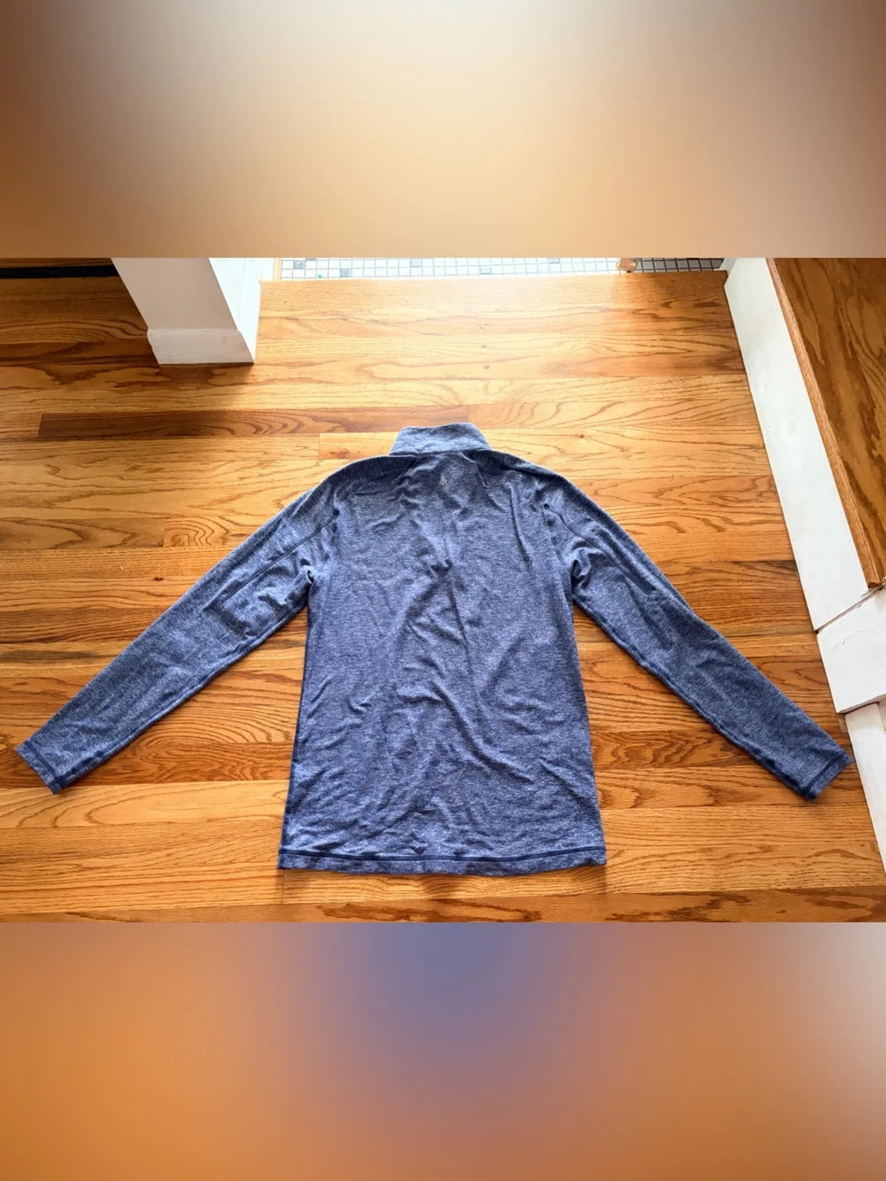 lululemon athletica Men's Surge Heathered Light Blue Quarter-Zip Pullover